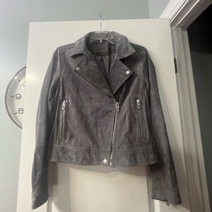 Blank NYC gray suede moto jacket size M